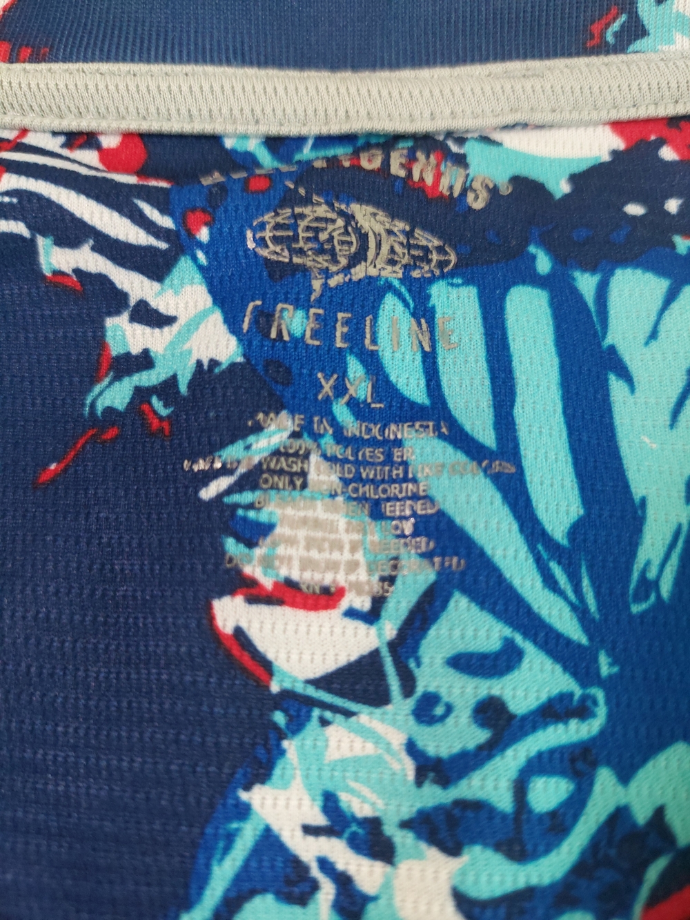 REEL LEGENDS Freeline Butterfly Performance Shirt Top V-Neck Blue Pink XXL - Picture 3 of 5